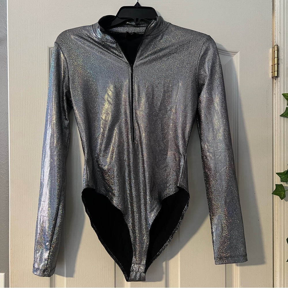 Forever 21 Silver Metallic Bodysuit
